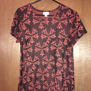 LuLaRoe Carly Dress XS Jacquard Burgundy